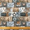 Bavlna digital - Vianoce Patchwork prírodný