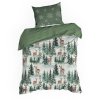 VIANOČNÉ POSTEĽNÉ OBLIEČKY FOREST 160X200 70X80/X2 CM ZELENÉ