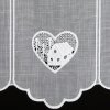 Vitrážková záclonová látka Srdce v. 30 cm - Biela