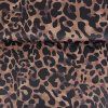 Elastický úplet na legíny a dresy - Leopard čokoláda