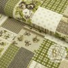 Bavlna Tália - Patchwork s ružami zelená
