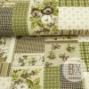 Bavlna Tália - Patchwork s ružami zelená