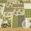 Bavlna Tália - Patchwork s ružami zelená
