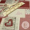 Bavlna Tália - Patchwork srdiečka bordová