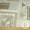 Bavlna Tália - Patchwork srdiečka sivohnedá
