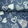 Teplákovina digital - Srdiečka na jeans