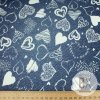 Teplákovina digital - Srdiečka na jeans