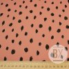 Teplákovina počesaná - Bodky  ružovo hnedá