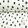 Teplákovina počesaná - Bodky biela