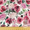 Teplákovina počesaná digital - Záhrada ruží