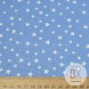 Bavlna vzorovaná - Hviezdy 4-7mm modrá nezábudka