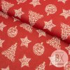 Bavlna vzorovaná - Vianoce Ozdoby červená