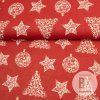 Bavlna vzorovaná - Vianoce Ozdoby červená