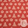 Bavlna vzorovaná - Vianoce Ozdoby červená