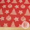 Bavlna vzorovaná - Vianoce Ozdoby červená