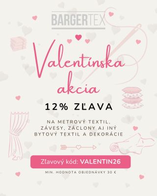 🩷 Valentínska akcia je tu! 🩷 Oslávte Valentína štýlovo a doprajte svojmu šatníku či domovu nový vzhľad ✨ Získajte 12 %...