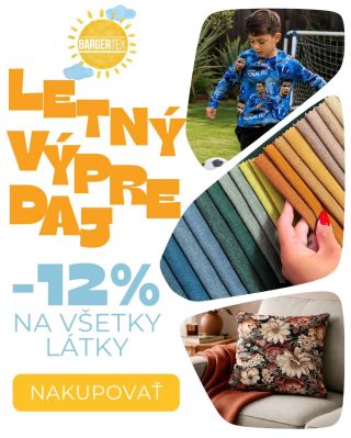 ☀️ Než sa leto definitívne rozlúči, Bargertex ponúka 12 % ZĽAVU na všetky látky. 🍁 Ideálny moment pripraviť si materiál na...