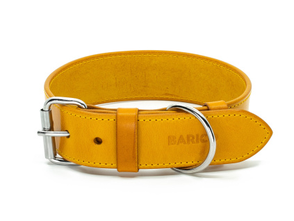 Kožený obojek pro psa BARICO Yellow