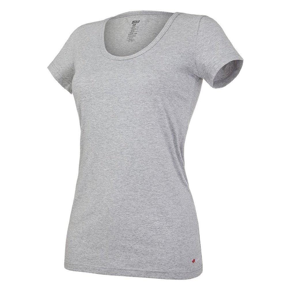 Tričko dámské KR tenké výstřih U Outlast® - šedý melír (Velikost S)