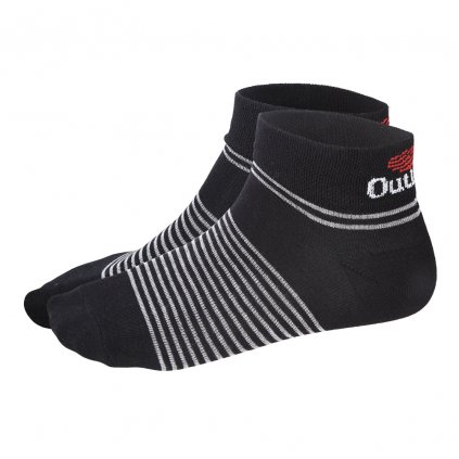 Ponožky nízké Outlast® - černá/pruh šedý (Velikost 35-38)