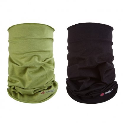 Set nákrčník multifunkční tenký Outlast® - matcha/černá (Velikost UNI)
