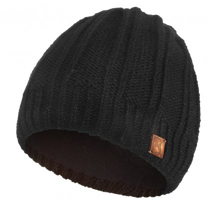 Čepice pletená pruhy Outlast ® - černá (Velikost 5 | 49-53 cm)