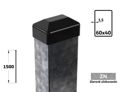 plotový sloupek 60x40 6x4 ziarov pozinkovaný výška 150