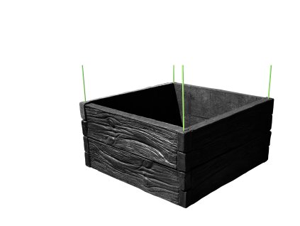vyvýšená betonová zahrada 100x100cm vzor dřevo antracit 50cm