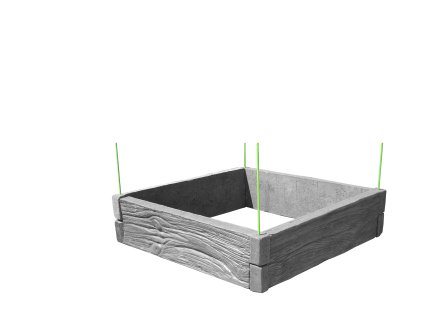 vyvýšená betonová zahrada 100x100cm vzor dřevo šedá 25cm