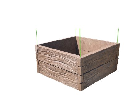 vyvýšená betonová zahrada 100x100cm vzor dřevo hnědá 50cm