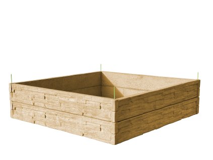 vyvýšená betonová zahrada 200x200cm vzor setřený kámen pískovec 50cm