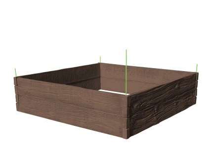 vyvýšená betonová zahrada 200x200cm vzor dřevo hnědá 50cm