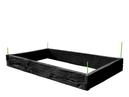 vyvýšená betonová zahrada 200x100cm vzor dřevo antracit 25cm