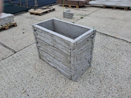 4395 2 vyvyseny zahon betonovy 100x50 cm vyska 75 cm vzor stiepany kamen prirodna seda