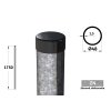 kulatý plotový sloupek průměr 48 mm délka plotového pletiva 1750 mm ziarovo pozinkovaný