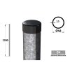 kulatý plotový sloupek průměr 48 mm délka plotového pletiva 2300 mm ziarovo pozinkovaný