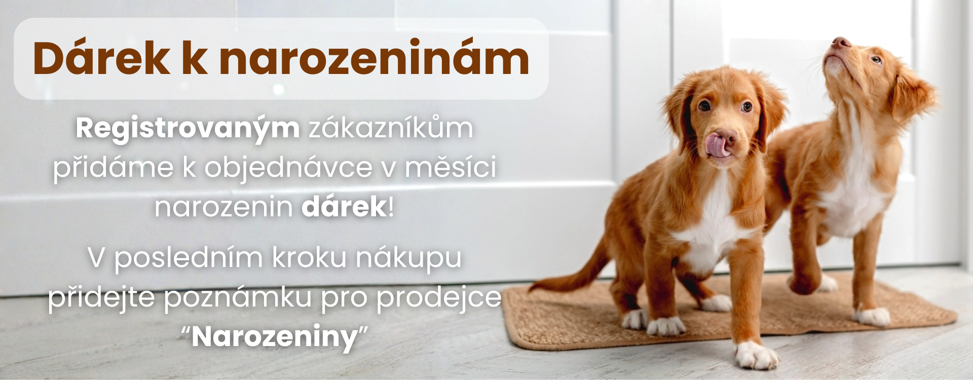 registrovaným zákazníkům přidáme k objednávce v měsíci narozenin dárek.