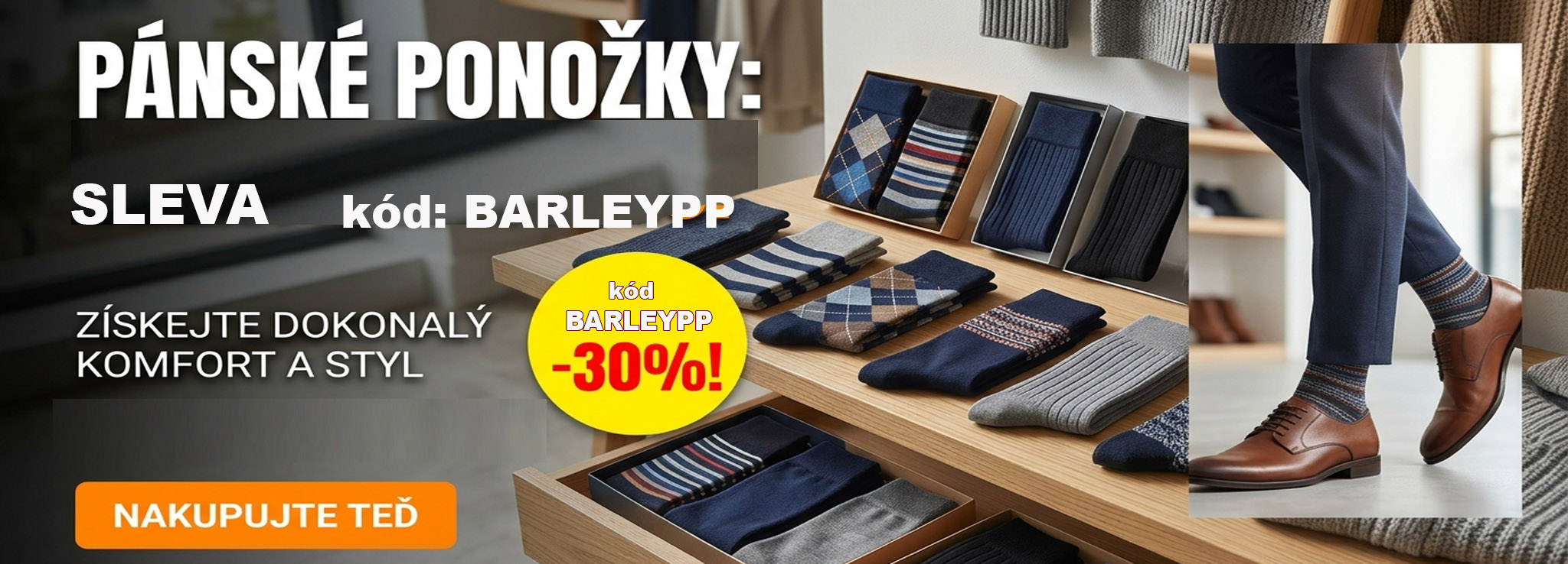 Pánské ponožky sleva 30%