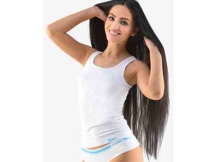 08028P Tílko prodloužené (Barva Bílá-Dunaj, Velikost L/XL)