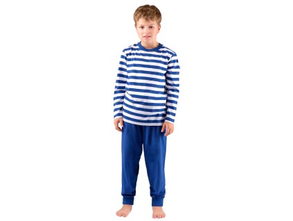 69005P Pyžamo dlouhé chlapecké (Barva Lékořice-Bílá, Velikost 140/146)