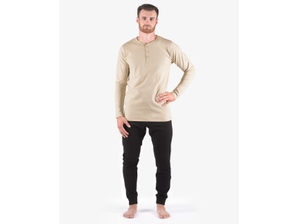 79187P Pyžamo dlouhé pánské (Barva Koňak-Černá, Velikost L)