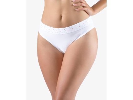 10280P Kalhotky klasické s úzkým bokem (Barva Bílá-Purpurová, Velikost S/M)