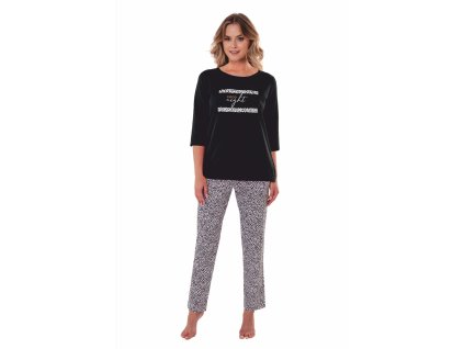 DÁMSKÉ PYŽAMO MODEL 08 3/4 R VÝPRODEJ (Velikost M, Barva černá)