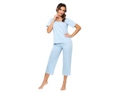 DÁMSKÉ PYŽAMO SKY 3/4 (Velikost M, Barva modrý)