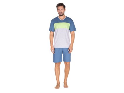 PÁNSKÉ PYŽAMO 439 KR (Velikost M, Barva modrý)