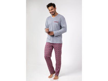 PÁNSKÉ PYŽAMO 471A DR (Barva tmavý melange)