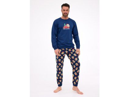 PÁNSKÉ PYŽAMO 115/290 TEDDY 2 DR (Barva tm. modrá)