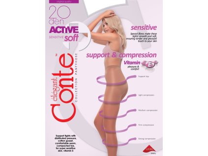 PUNČOCHÁČE ACTIVE SOFT 20 DEN R.5 (Velikost 5, Barva bronz)