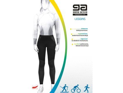 LEGGINSY WOMEN THERMOACTIVE BASIC DABLAM (Velikost M, Barva černý/zelená)