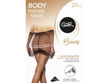 MÓDNÍ PLUS SIZE PUNČOCHÁČE W.02 20 DEN (Velikost 3, Barva černá)